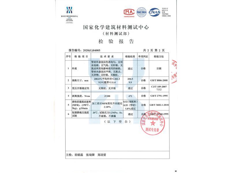 國(guó)家化學(xué)中心檢驗(yàn)報(bào)告
